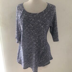 Tunic Blouse Knit Patterned Top w/sparklers Sz large